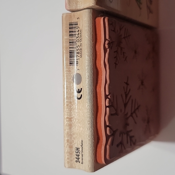 FESTIVE  RUBBER STAMPS WITH INK SET - Picture 5 of 10